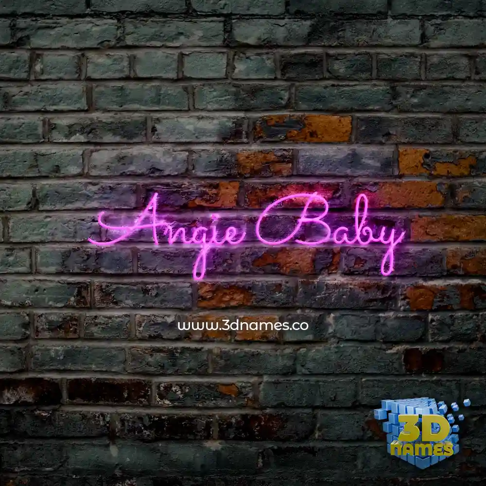 angie baby in Pink Neon style - 3D name wallpaper