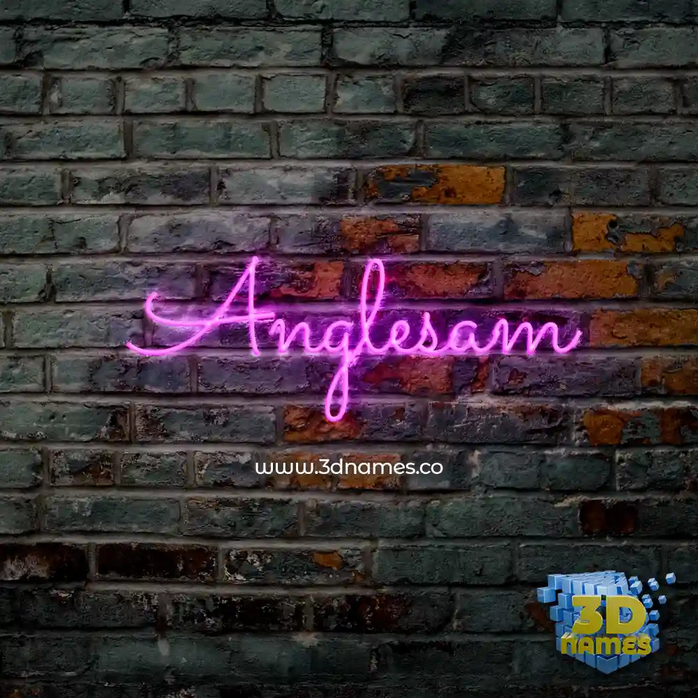 anglesam in Pink Neon style - 3D name wallpaper