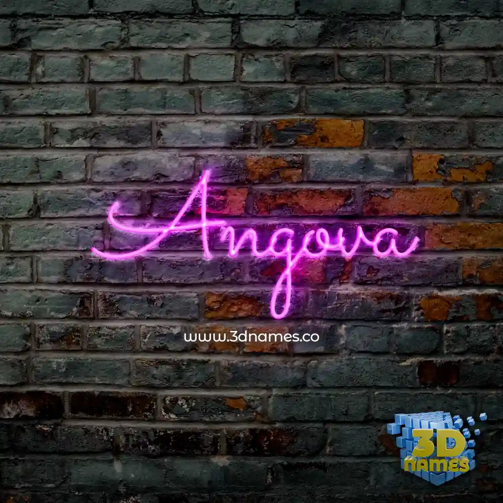 angova in Pink Neon style - 3D name wallpaper