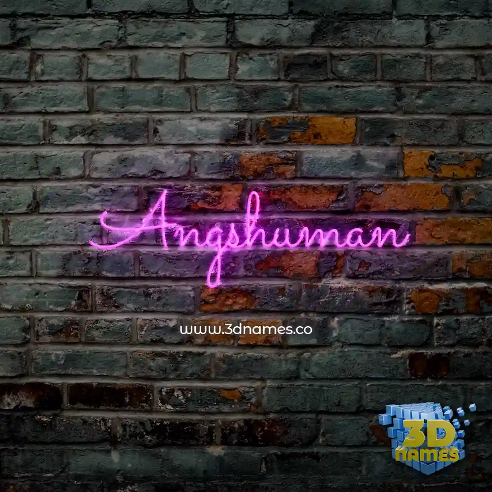 angshuman in Pink Neon style - 3D name wallpaper