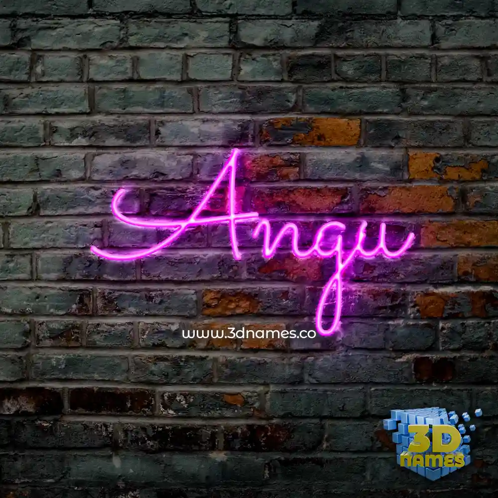 angu in Pink Neon style - 3D name wallpaper