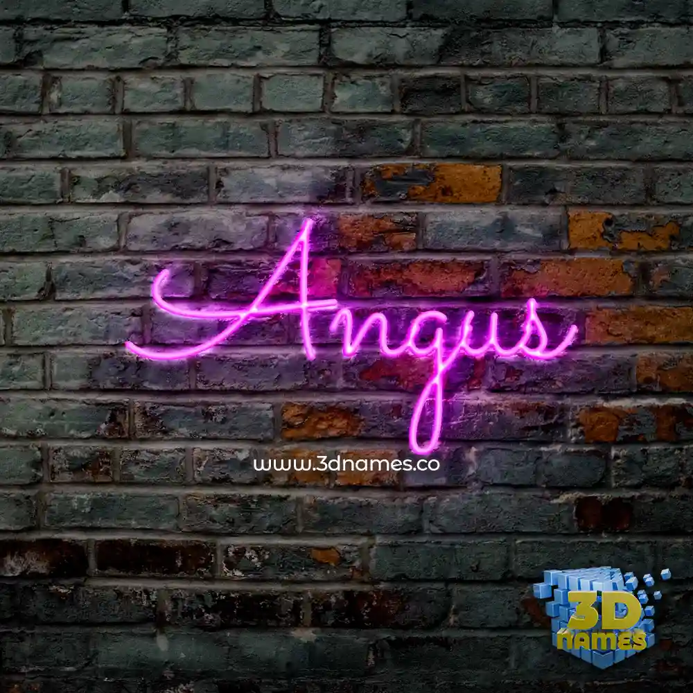angus in Pink Neon style - 3D name wallpaper