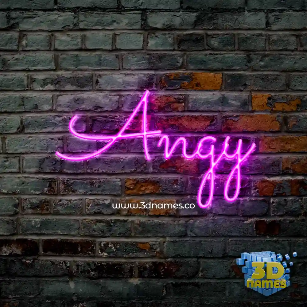 angy in Pink Neon style - 3D name wallpaper