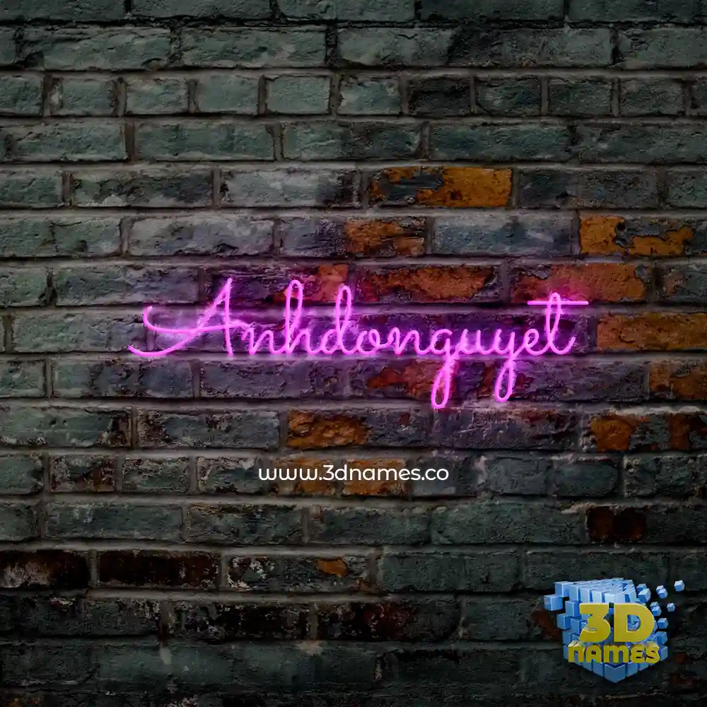 anhdonguyet in Pink Neon style - 3D name wallpaper