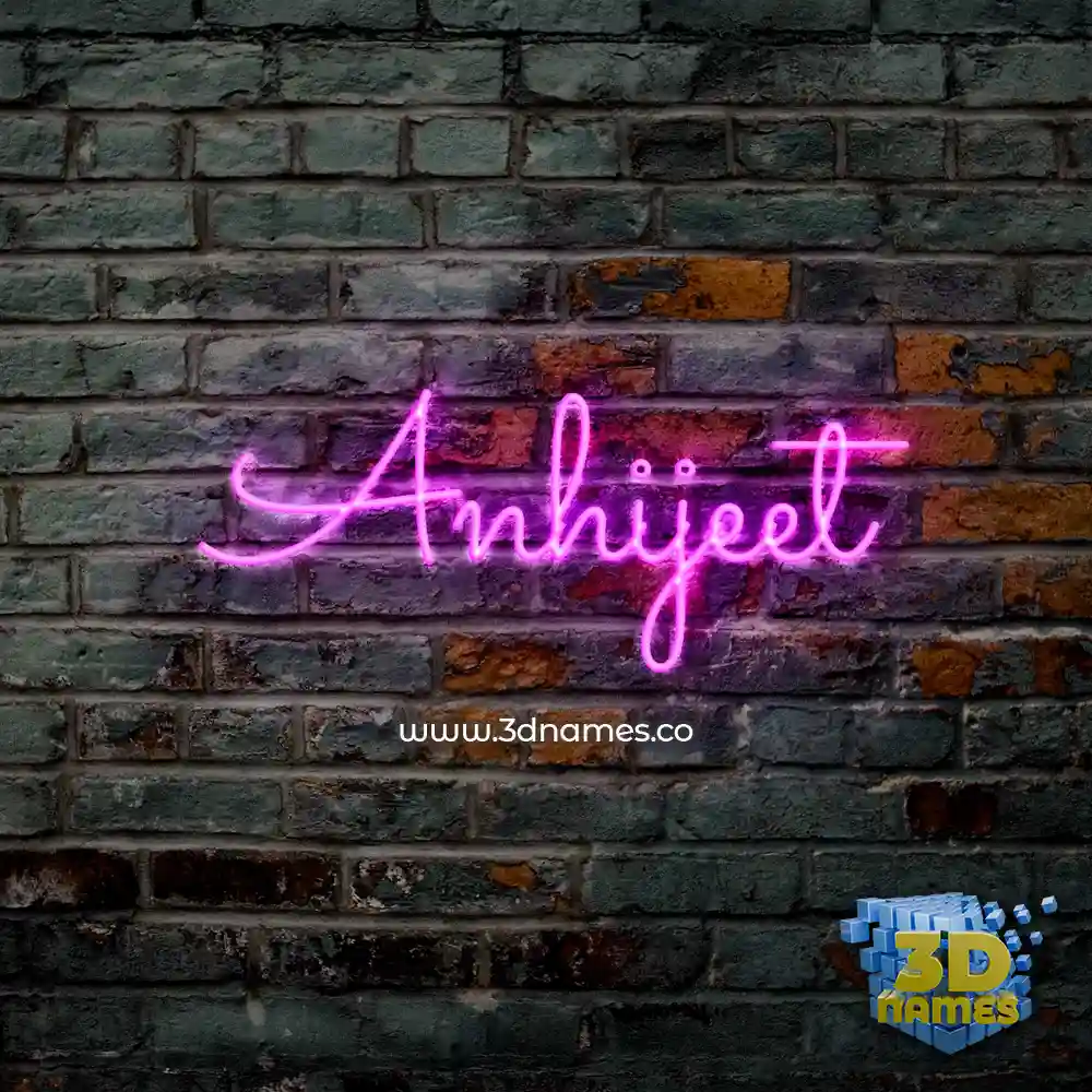 anhijeet in Pink Neon style - 3D name wallpaper