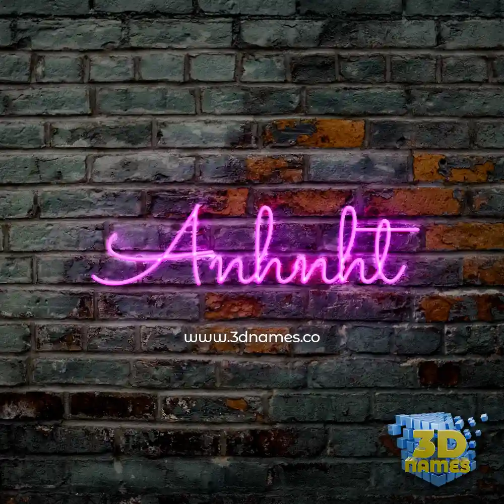 anhnht in Pink Neon style - 3D name wallpaper