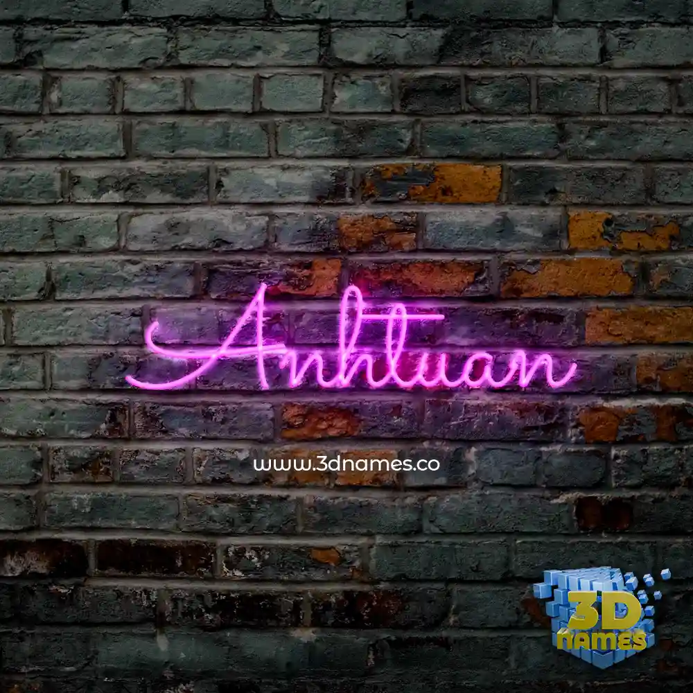 anhtuan in Pink Neon style - 3D name wallpaper