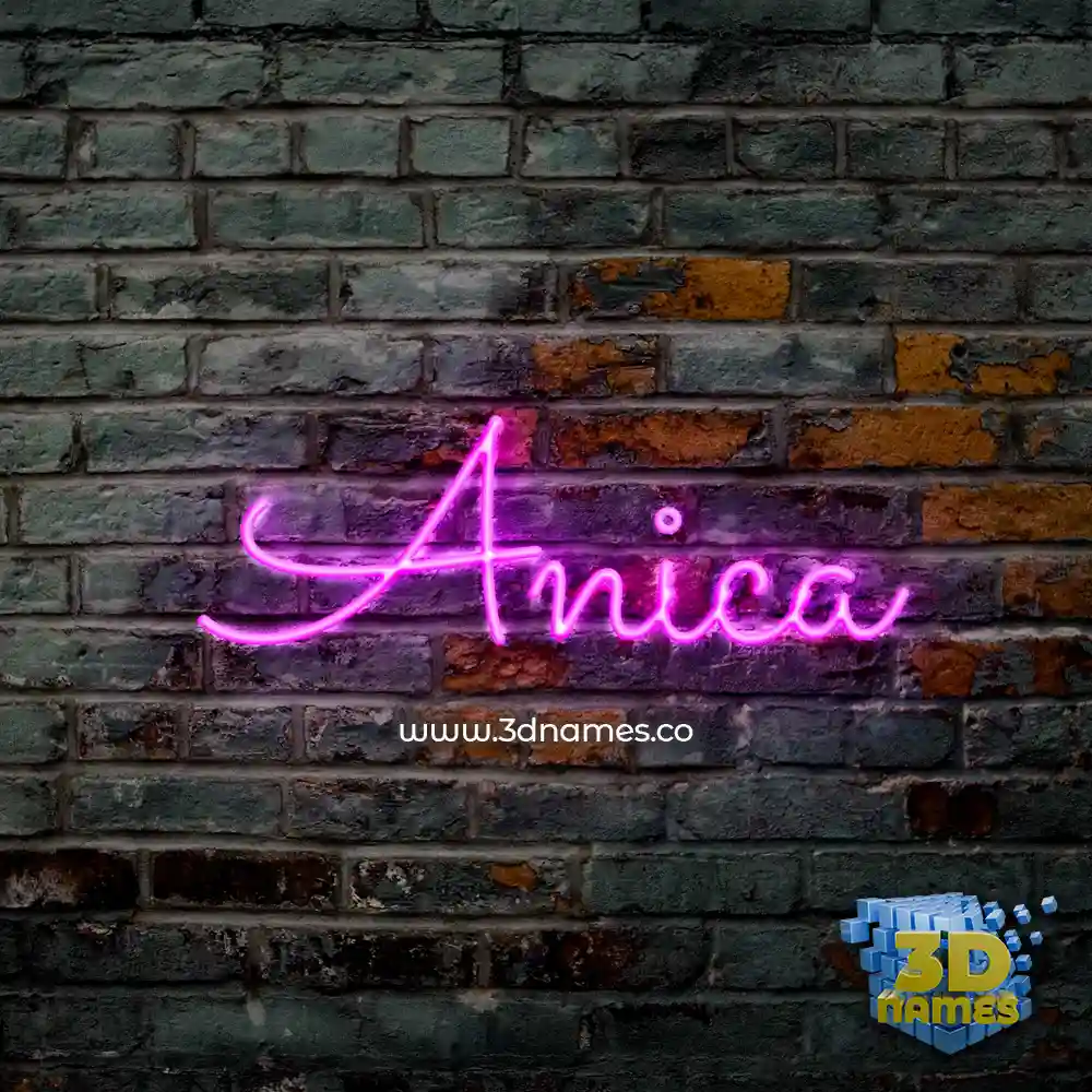 anica in Pink Neon style - 3D name wallpaper