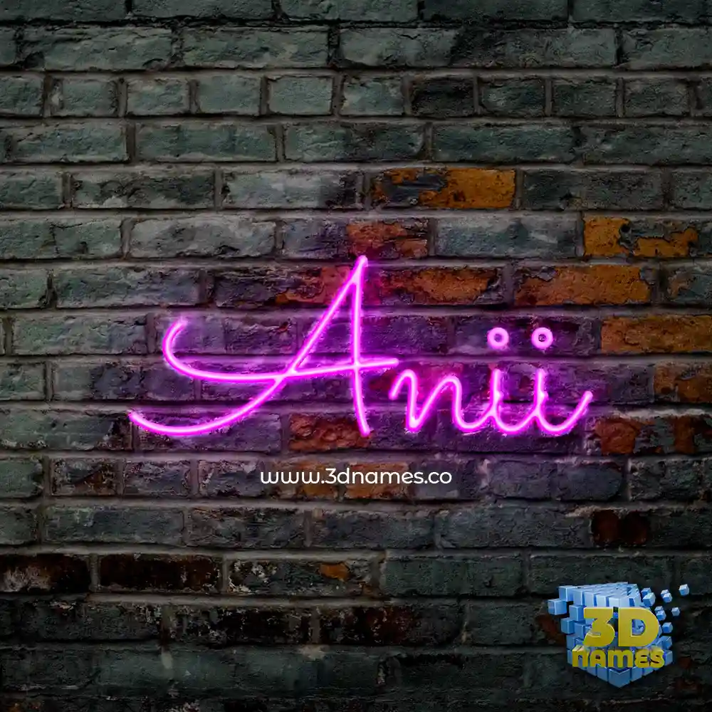 anii in Pink Neon style - 3D name wallpaper
