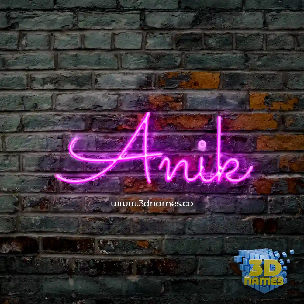 anik in Pink Neon style - 3D name wallpaper