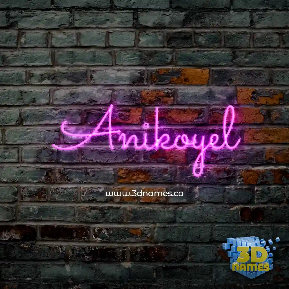 anikoyel in Pink Neon style - 3D name wallpaper