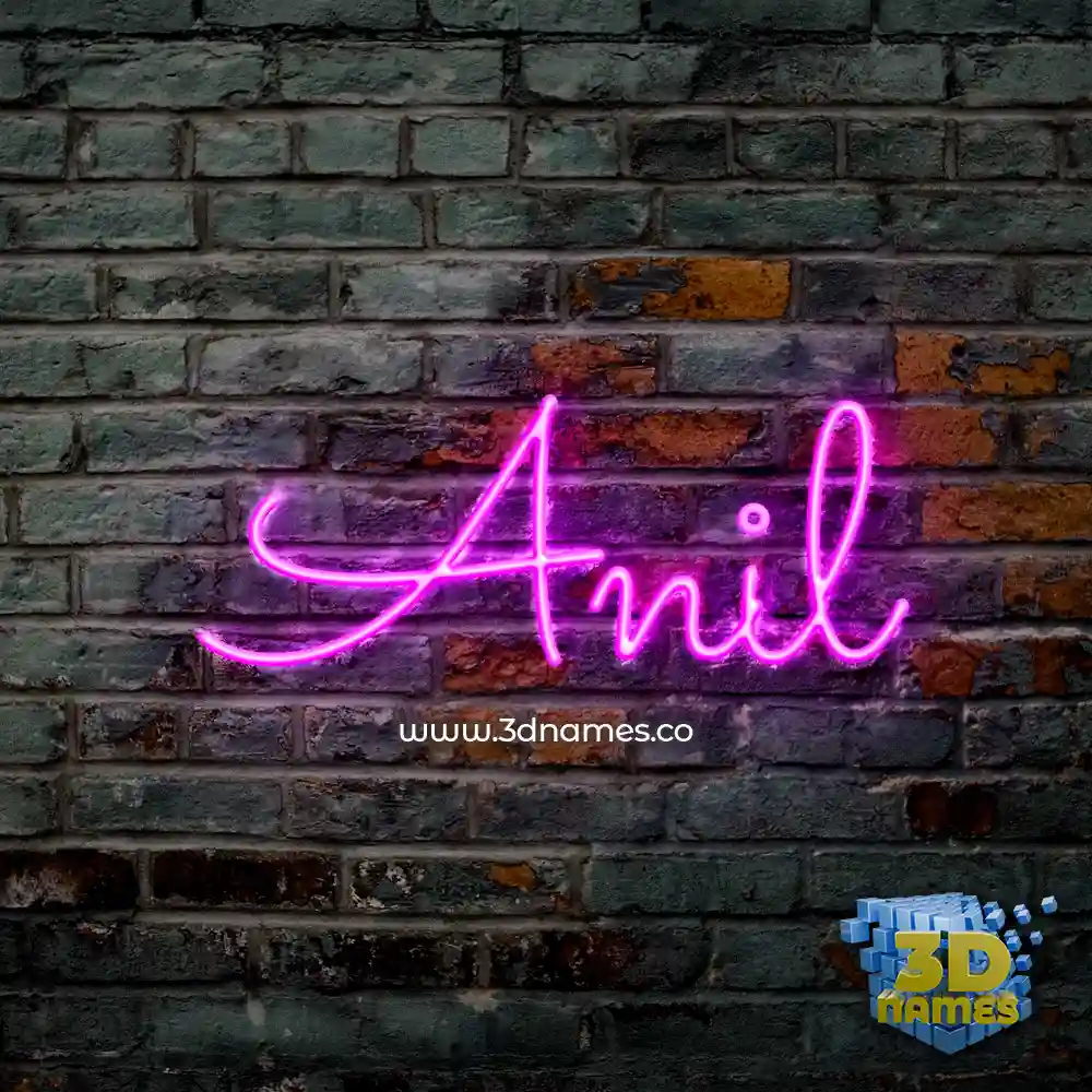 anil in Pink Neon style - 3D name wallpaper