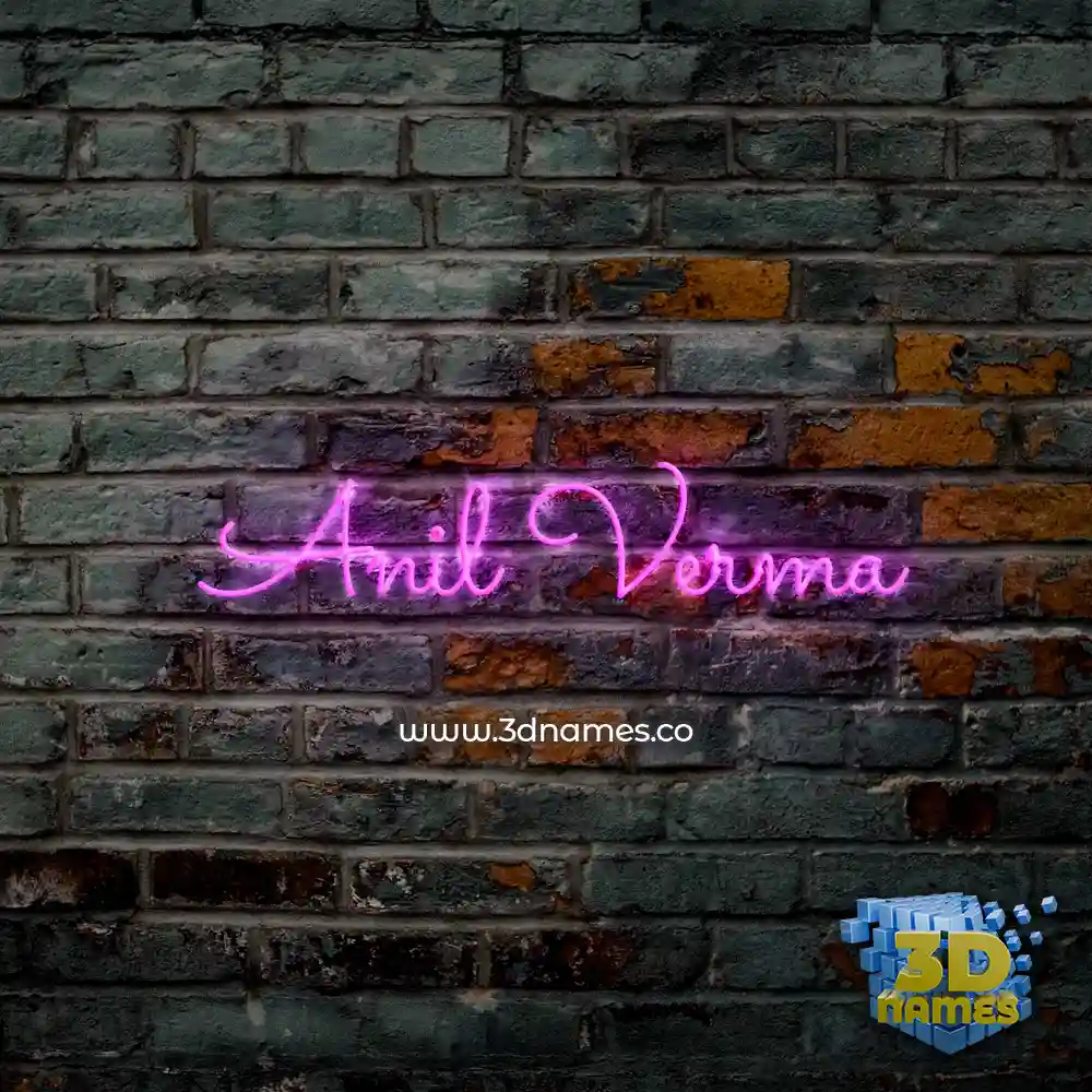 anil verma in Pink Neon style - 3D name wallpaper
