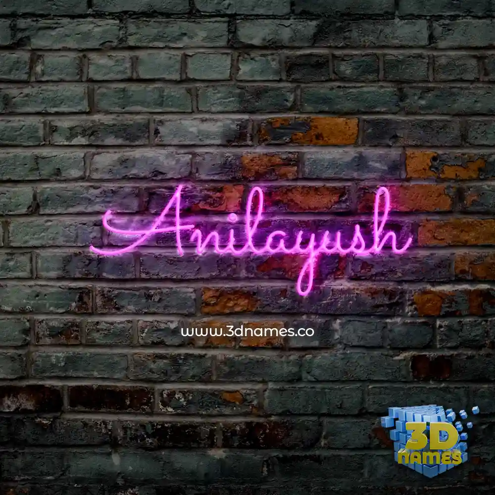 anilayush in Pink Neon style - 3D name wallpaper
