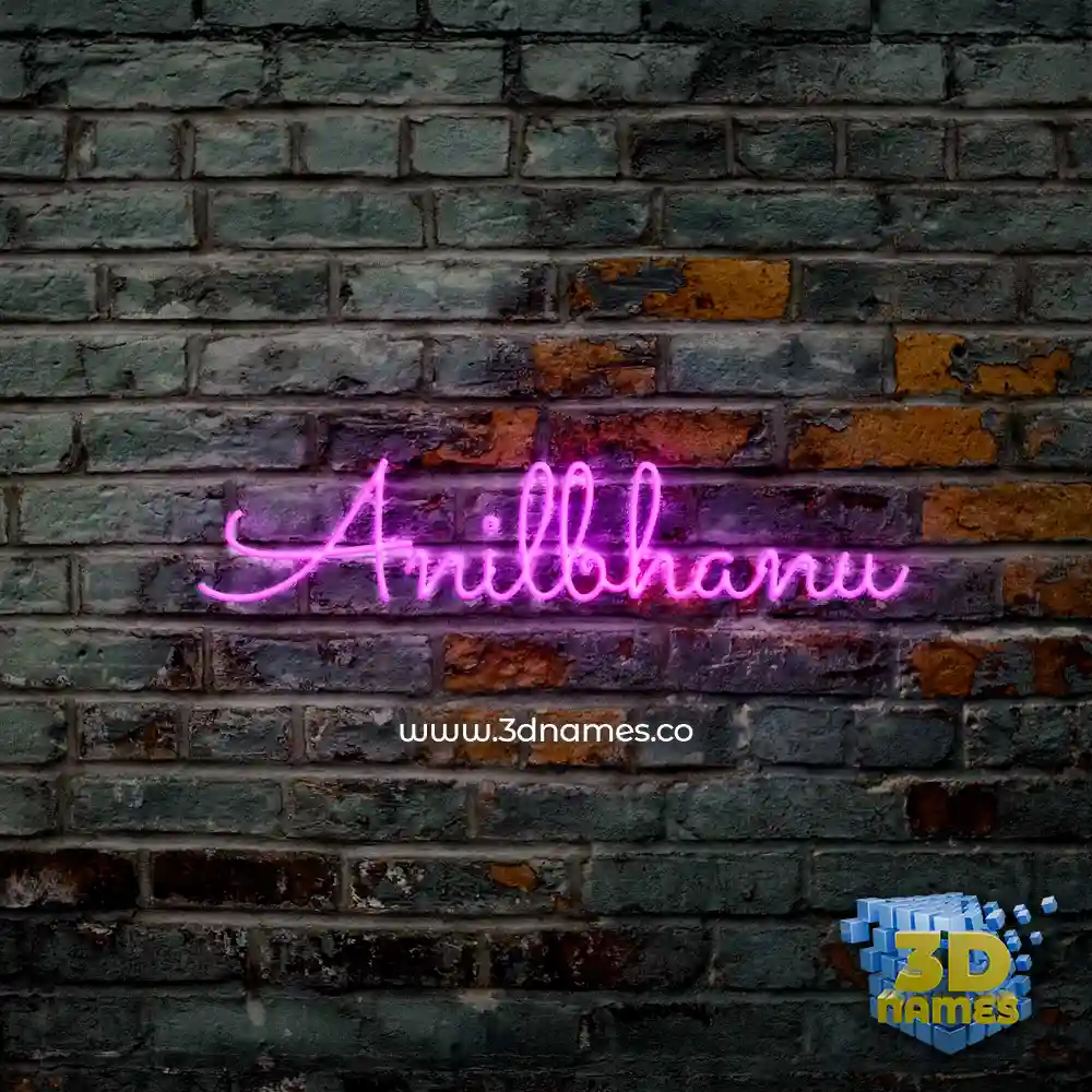anilbhanu in Pink Neon style - 3D name wallpaper