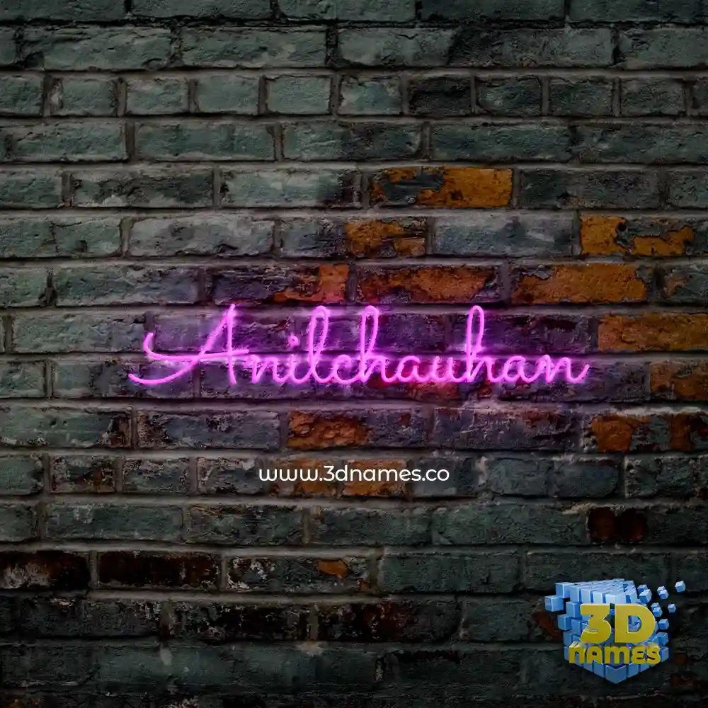 anilchauhan in Pink Neon style - 3D name wallpaper
