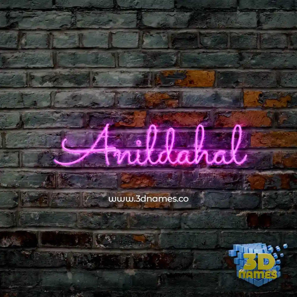 anildahal in Pink Neon style - 3D name wallpaper