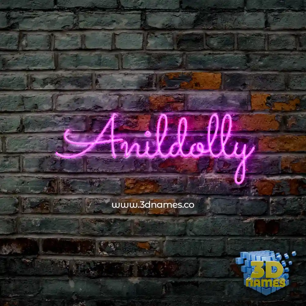 anildolly in Pink Neon style - 3D name wallpaper