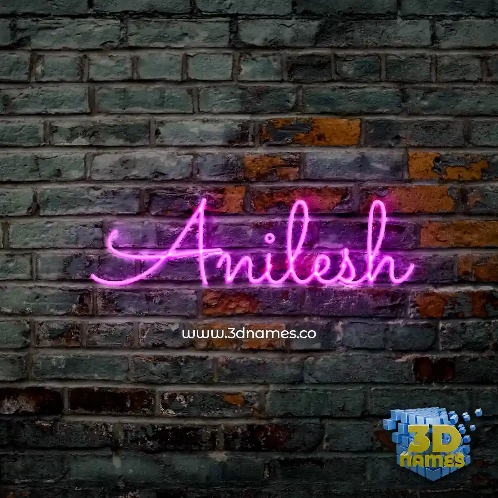 anilesh in Pink Neon style - 3D name wallpaper