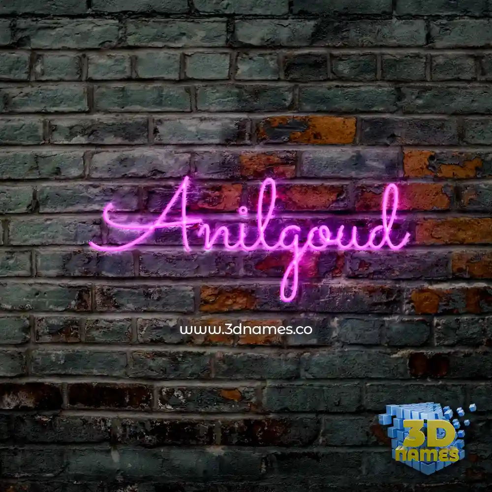 anilgoud in Pink Neon style - 3D name wallpaper