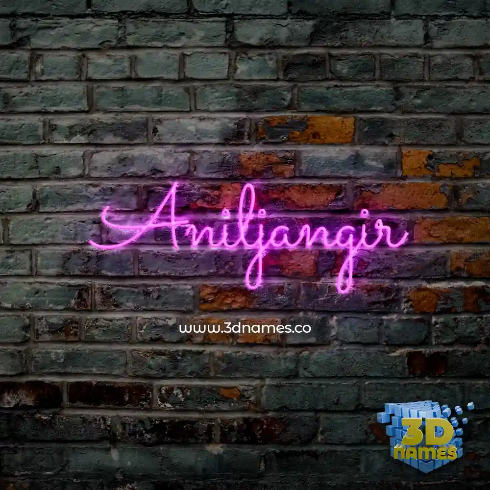 aniljangir in Pink Neon style - 3D name wallpaper