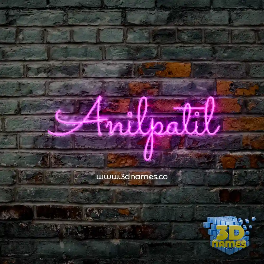 anilpatil in Pink Neon style - 3D name wallpaper