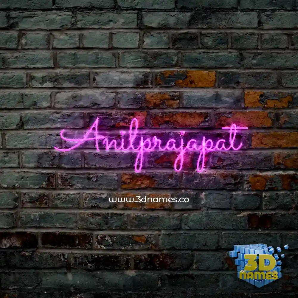anilprajapat in Pink Neon style - 3D name wallpaper