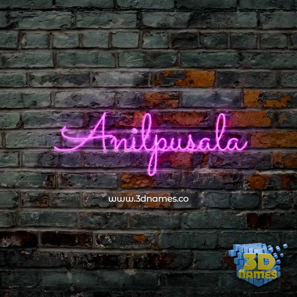 anilpusala in Pink Neon style - 3D name wallpaper