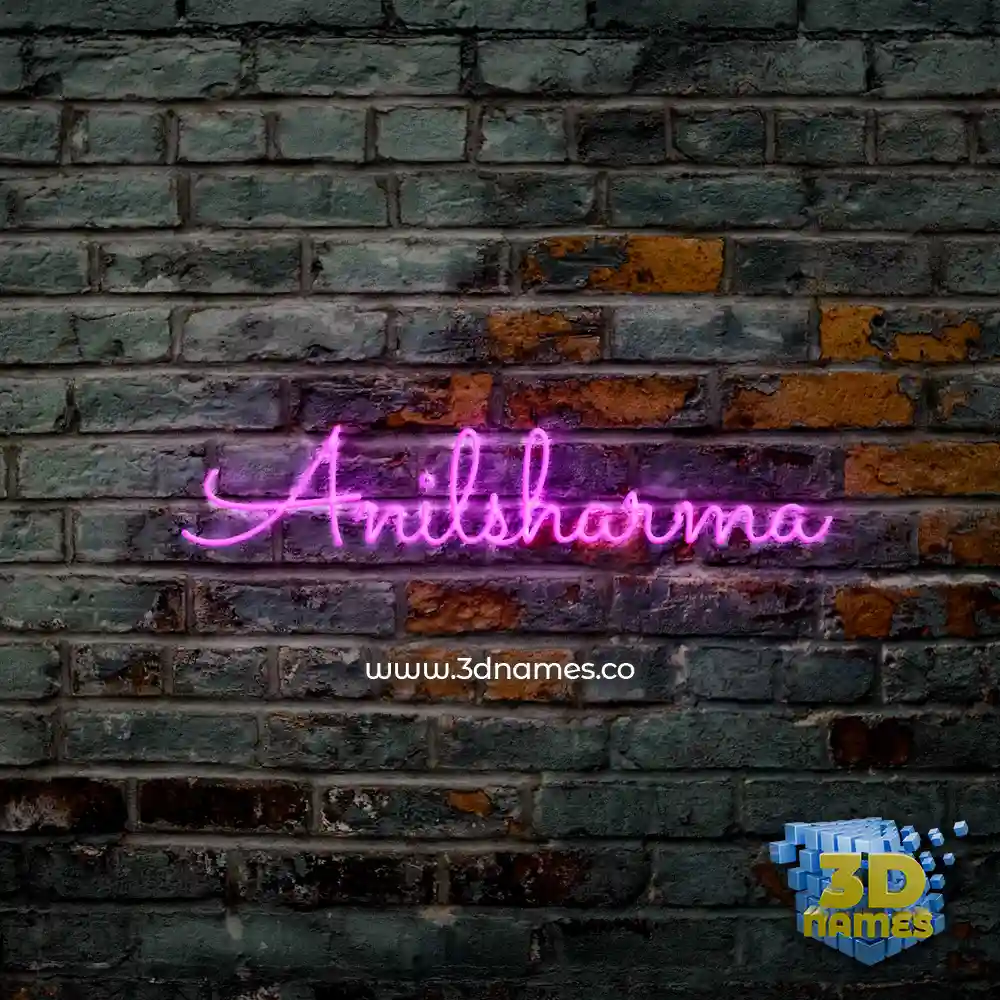 anilsharma in Pink Neon style - 3D name wallpaper