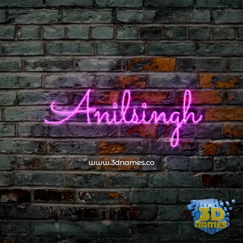 anilsingh in Pink Neon style - 3D name wallpaper