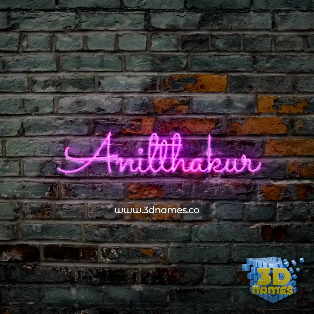 anilthakur in Pink Neon style - 3D name wallpaper