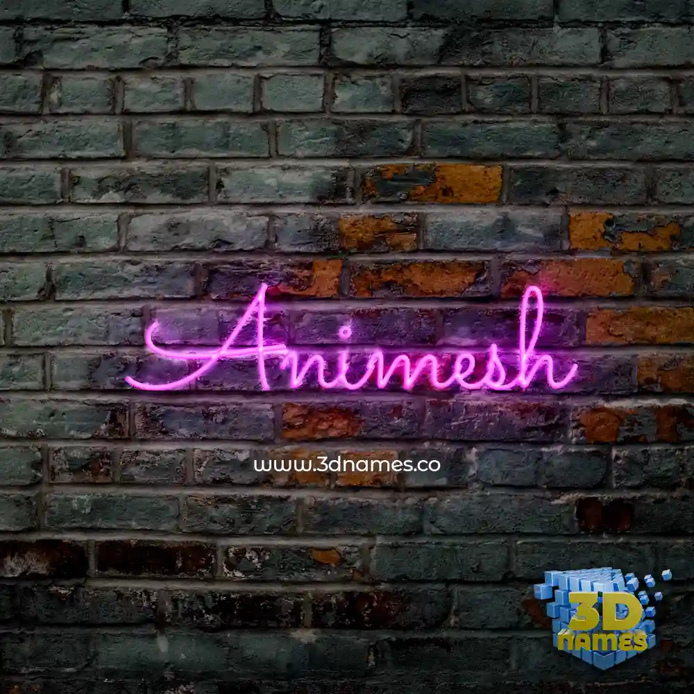 animesh in Pink Neon style - 3D name wallpaper