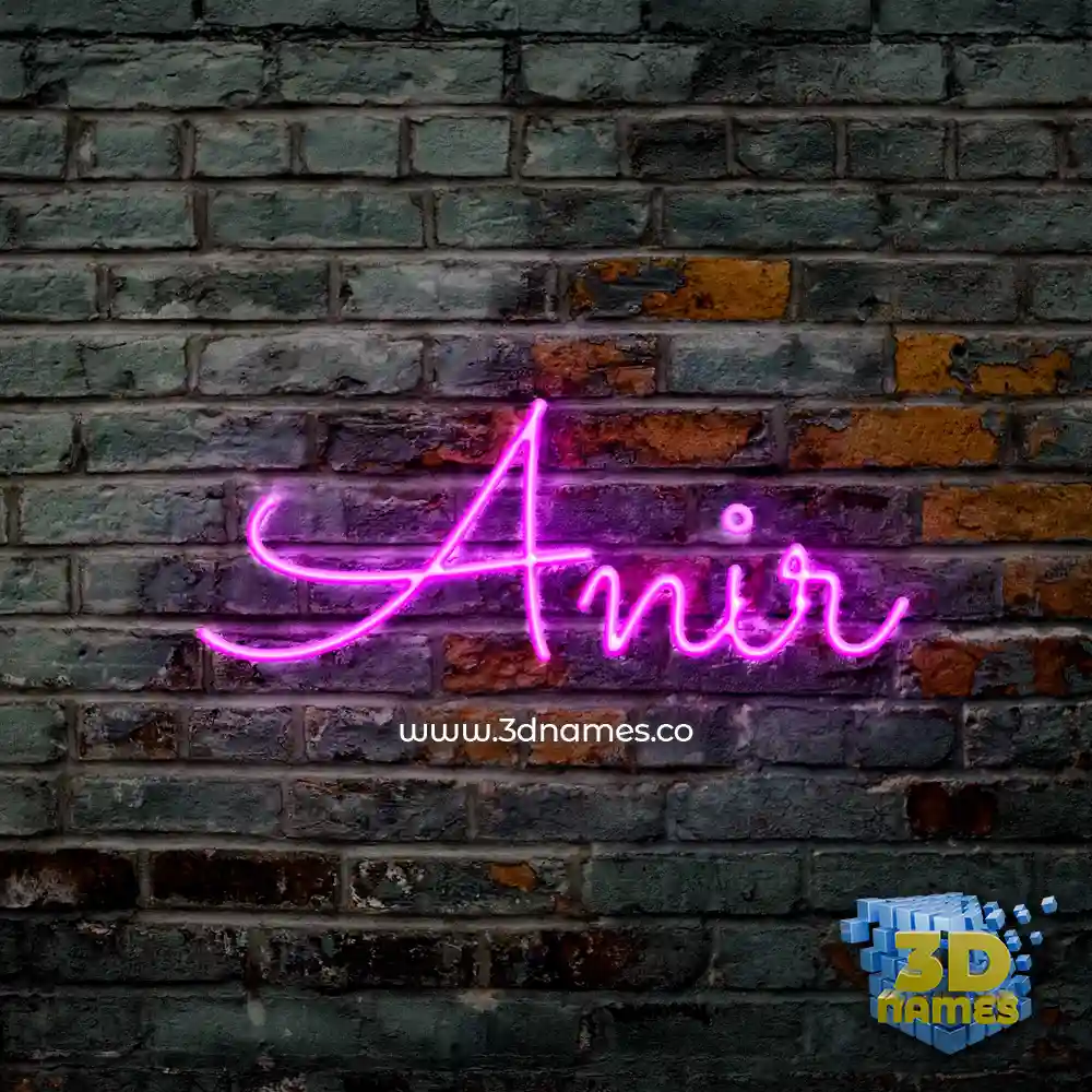 anir in Pink Neon style - 3D name wallpaper