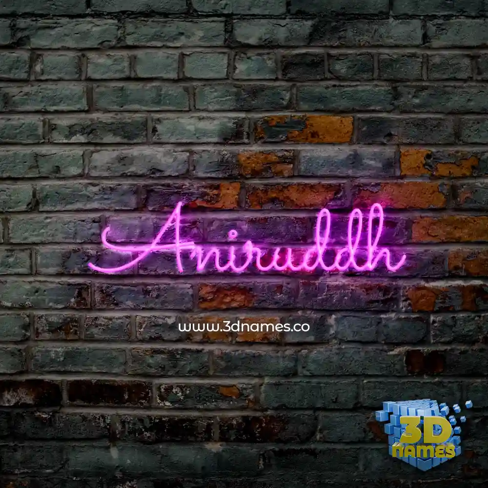 aniruddh in Pink Neon style - 3D name wallpaper