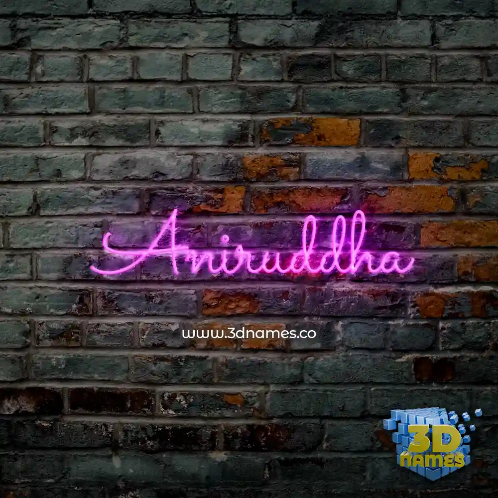 aniruddha in Pink Neon style - 3D name wallpaper