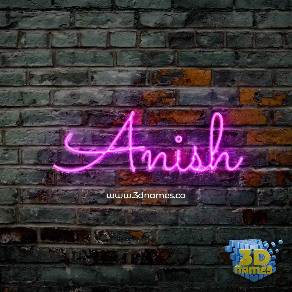 anish in Pink Neon style - 3D name wallpaper