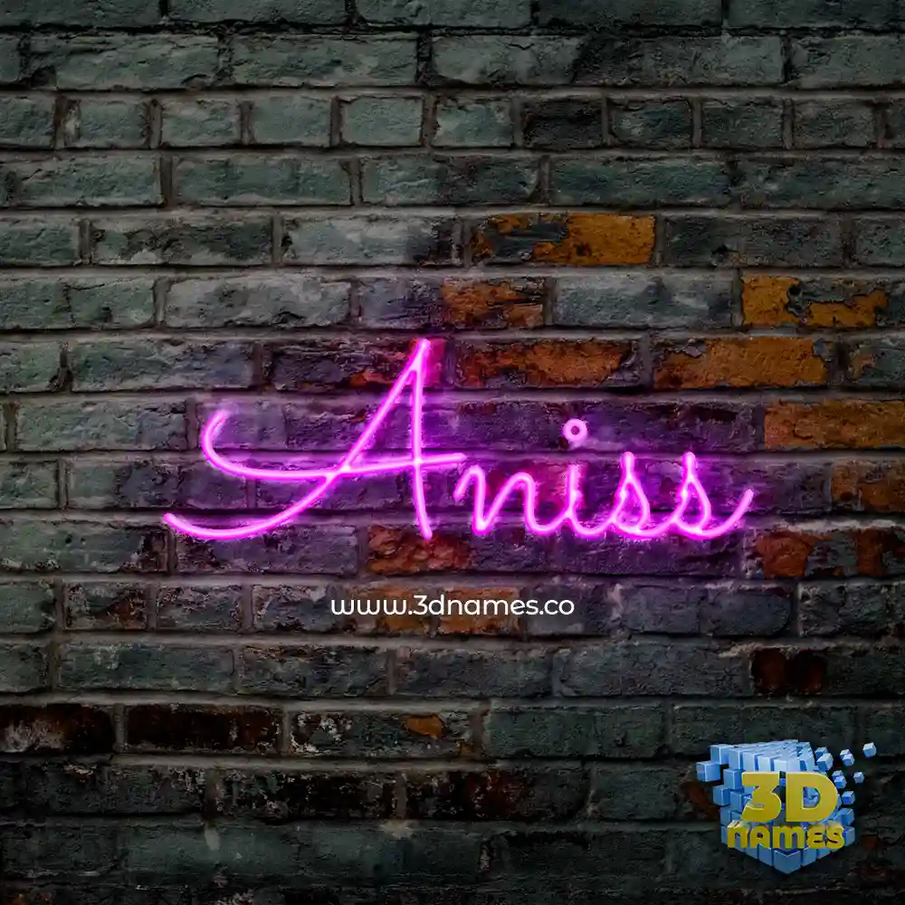 aniss in Pink Neon style - 3D name wallpaper