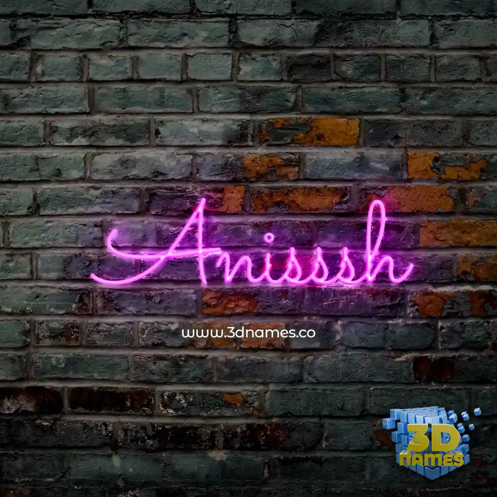 anisssh in Pink Neon style - 3D name wallpaper
