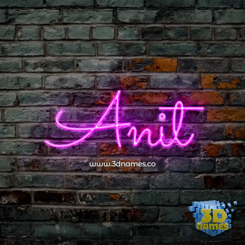 anit in Pink Neon style - 3D name wallpaper