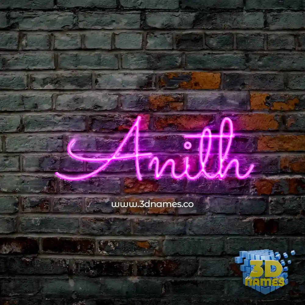 anith in Pink Neon style - 3D name wallpaper