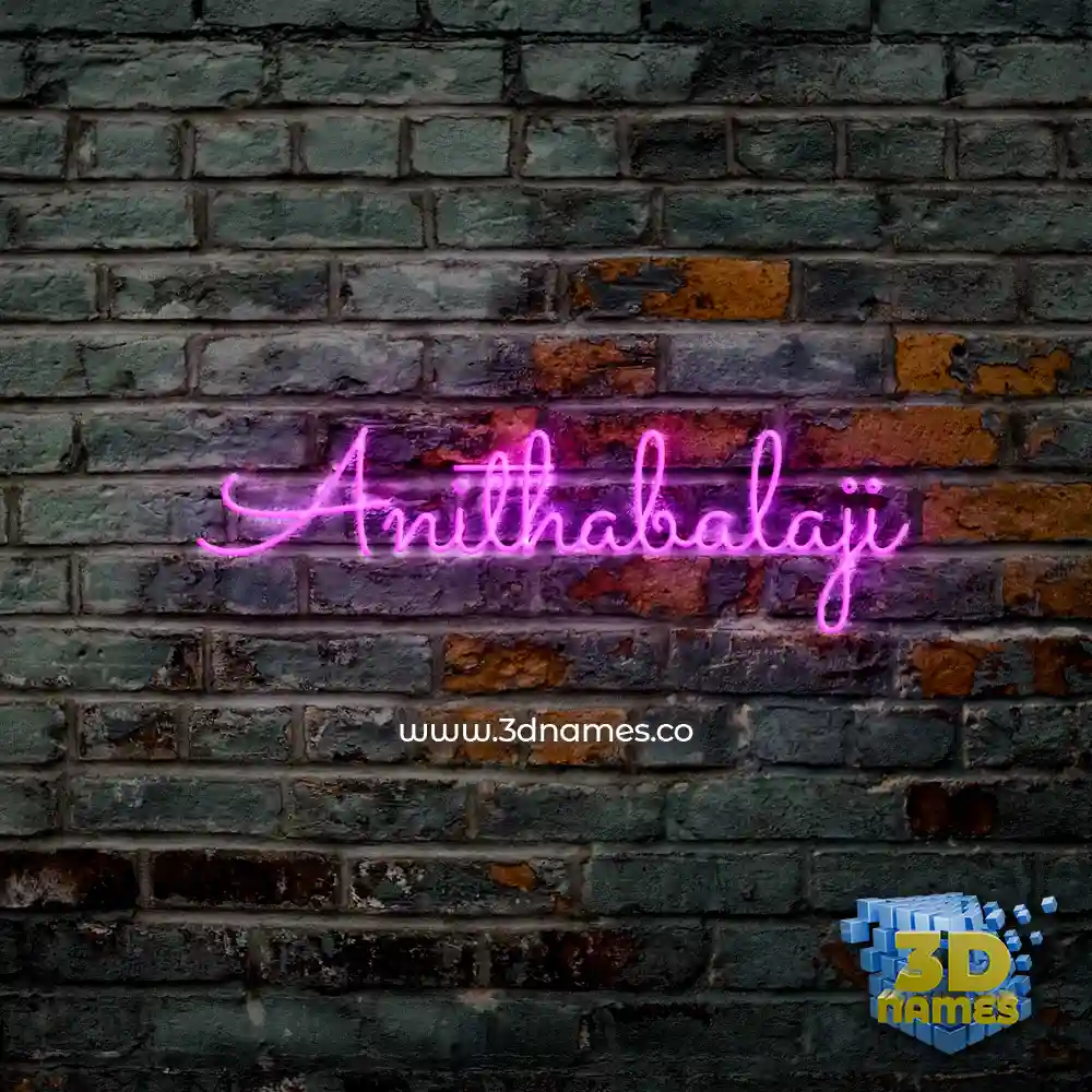 anithabalaji in Pink Neon style - 3D name wallpaper