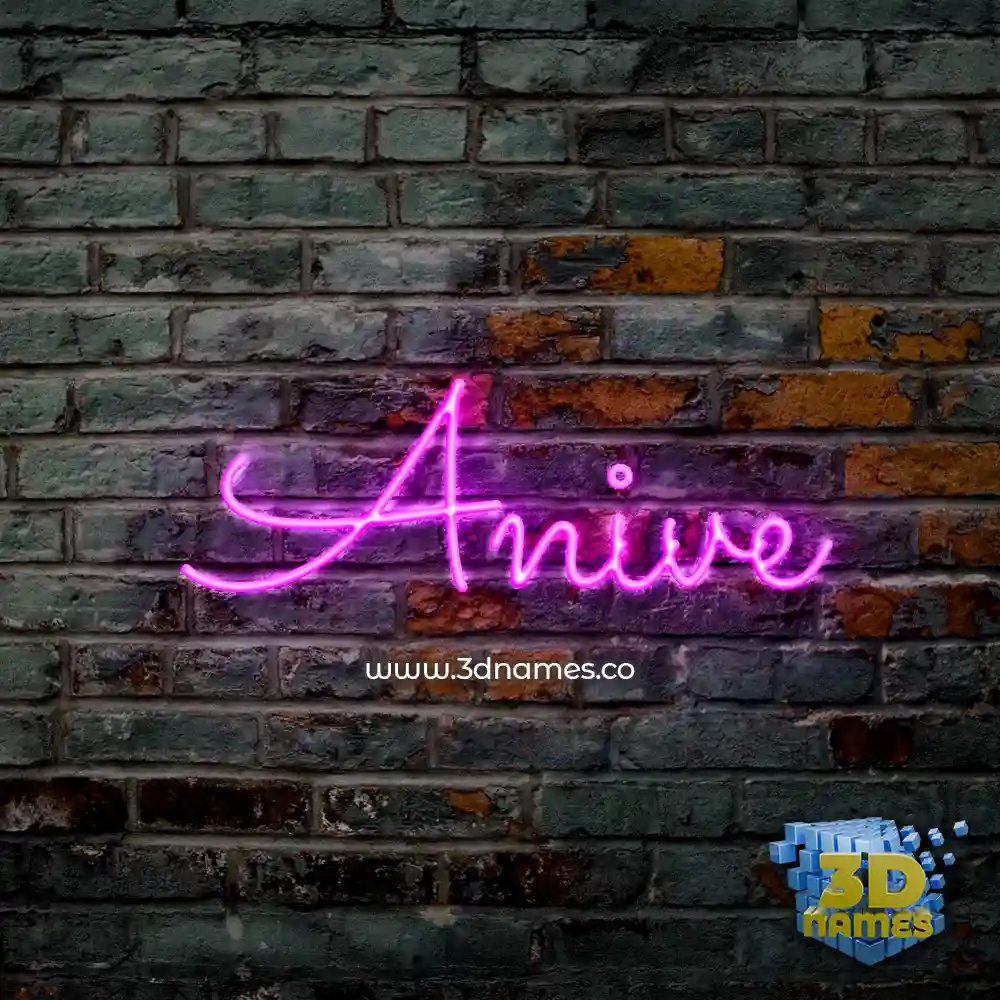 anive in Pink Neon style - 3D name wallpaper