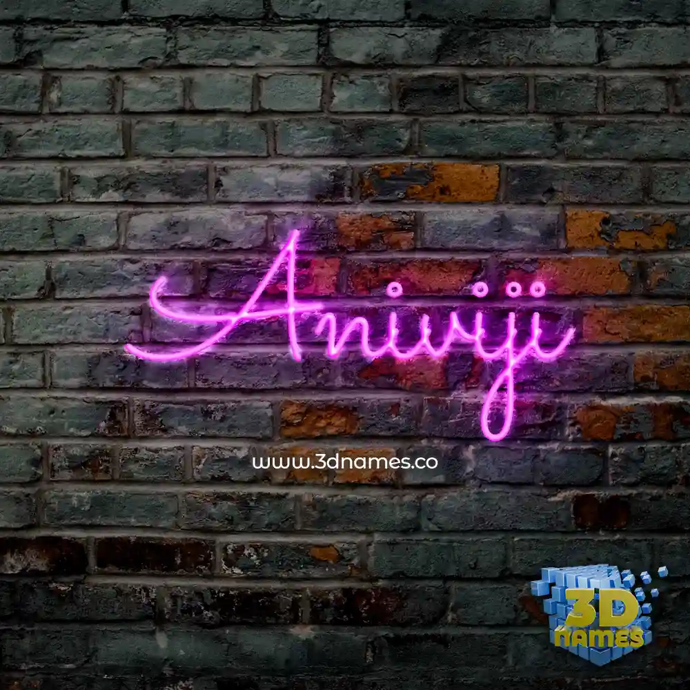 aniviji in Pink Neon style - 3D name wallpaper