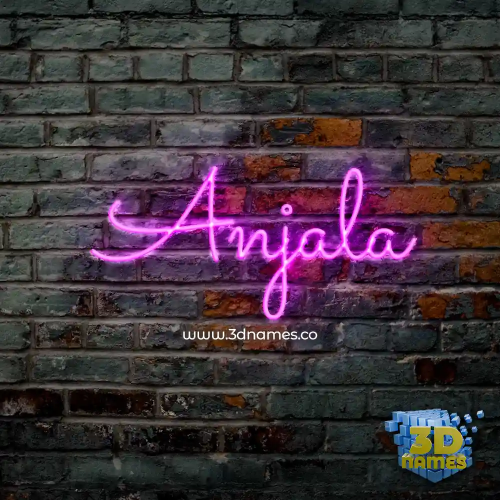 anjala in Pink Neon style - 3D name wallpaper