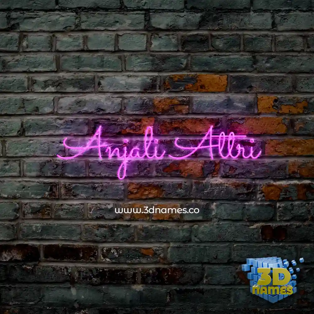 anjali attri in Pink Neon style - 3D name wallpaper