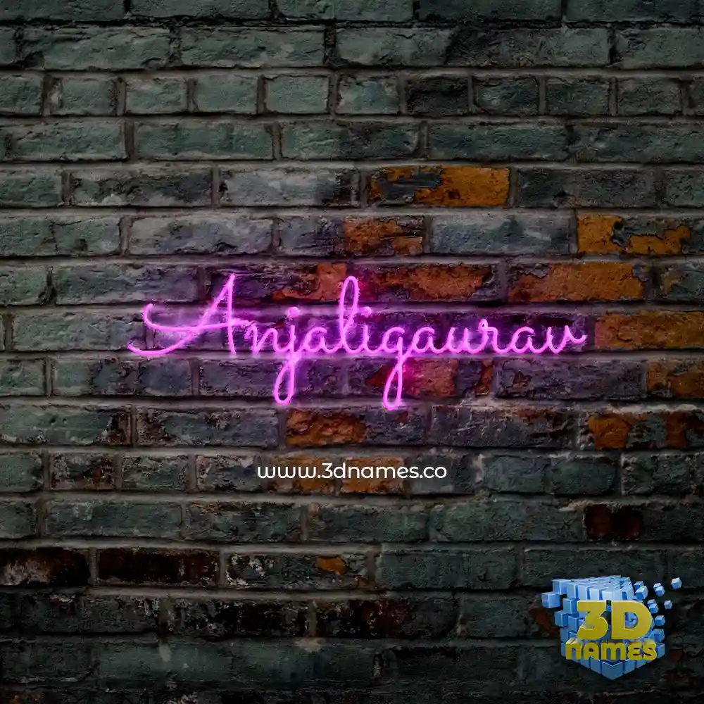 anjaligaurav in Pink Neon style - 3D name wallpaper
