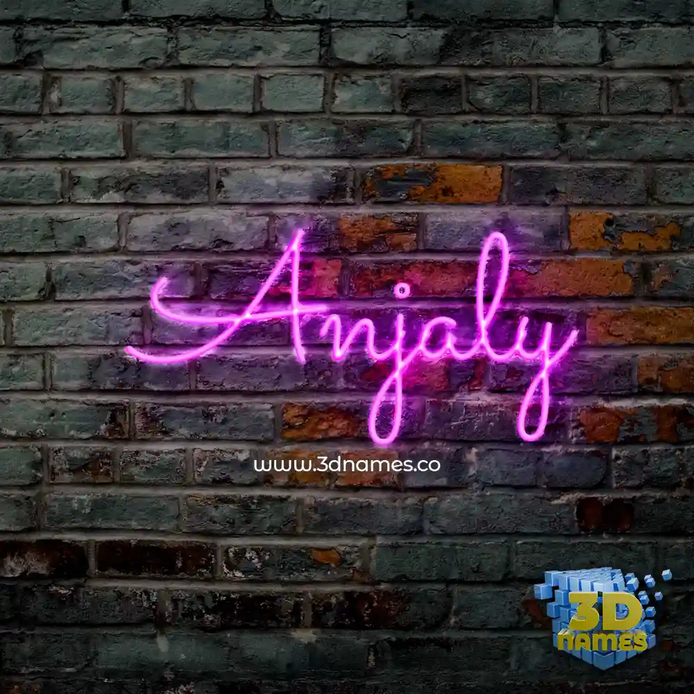 anjaly in Pink Neon style - 3D name wallpaper