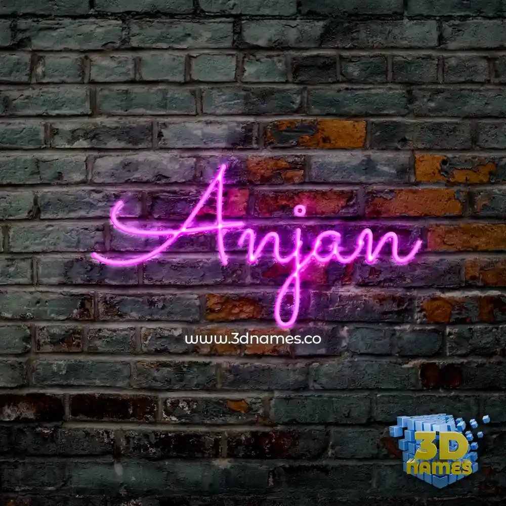 anjan in Pink Neon style - 3D name wallpaper