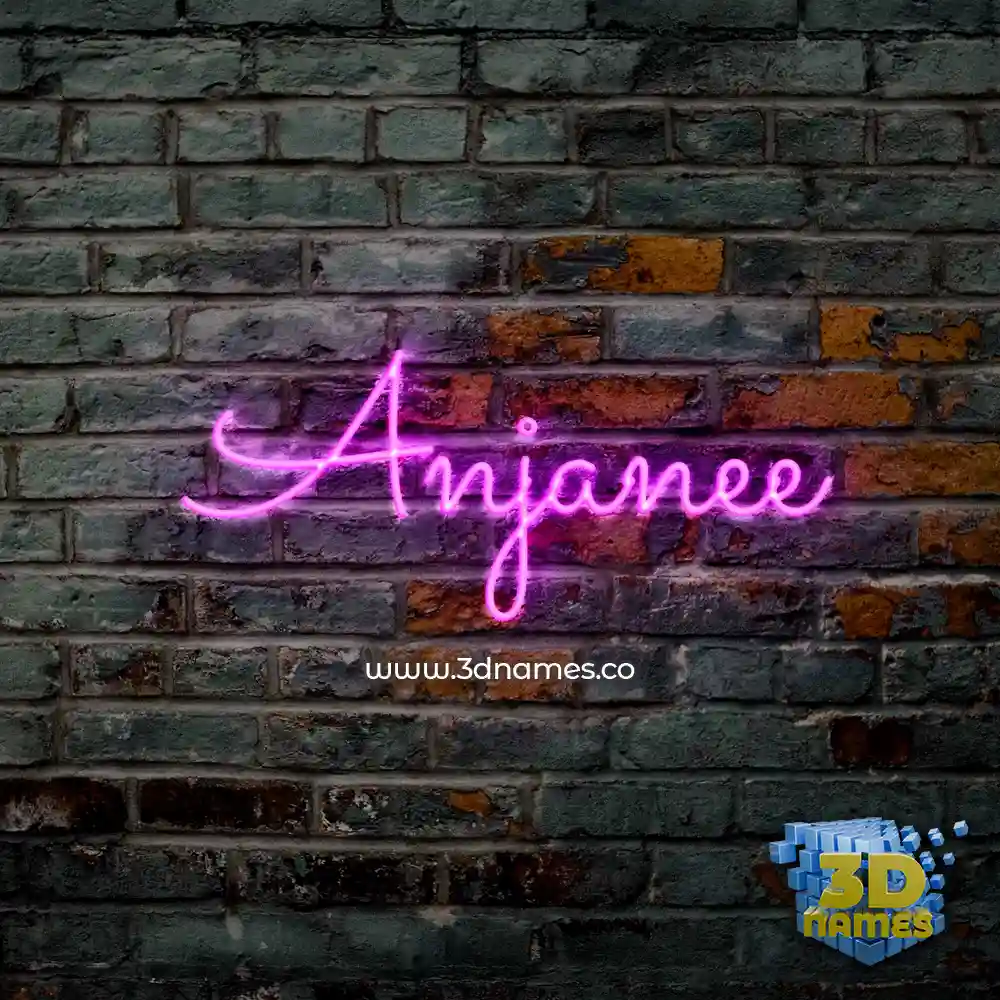anjanee in Pink Neon style - 3D name wallpaper