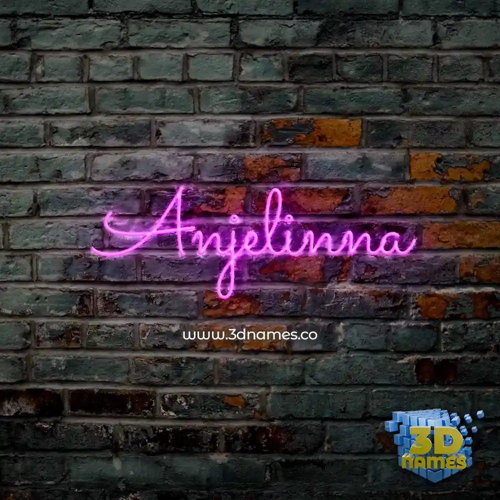 anjelinna in Pink Neon style - 3D name wallpaper